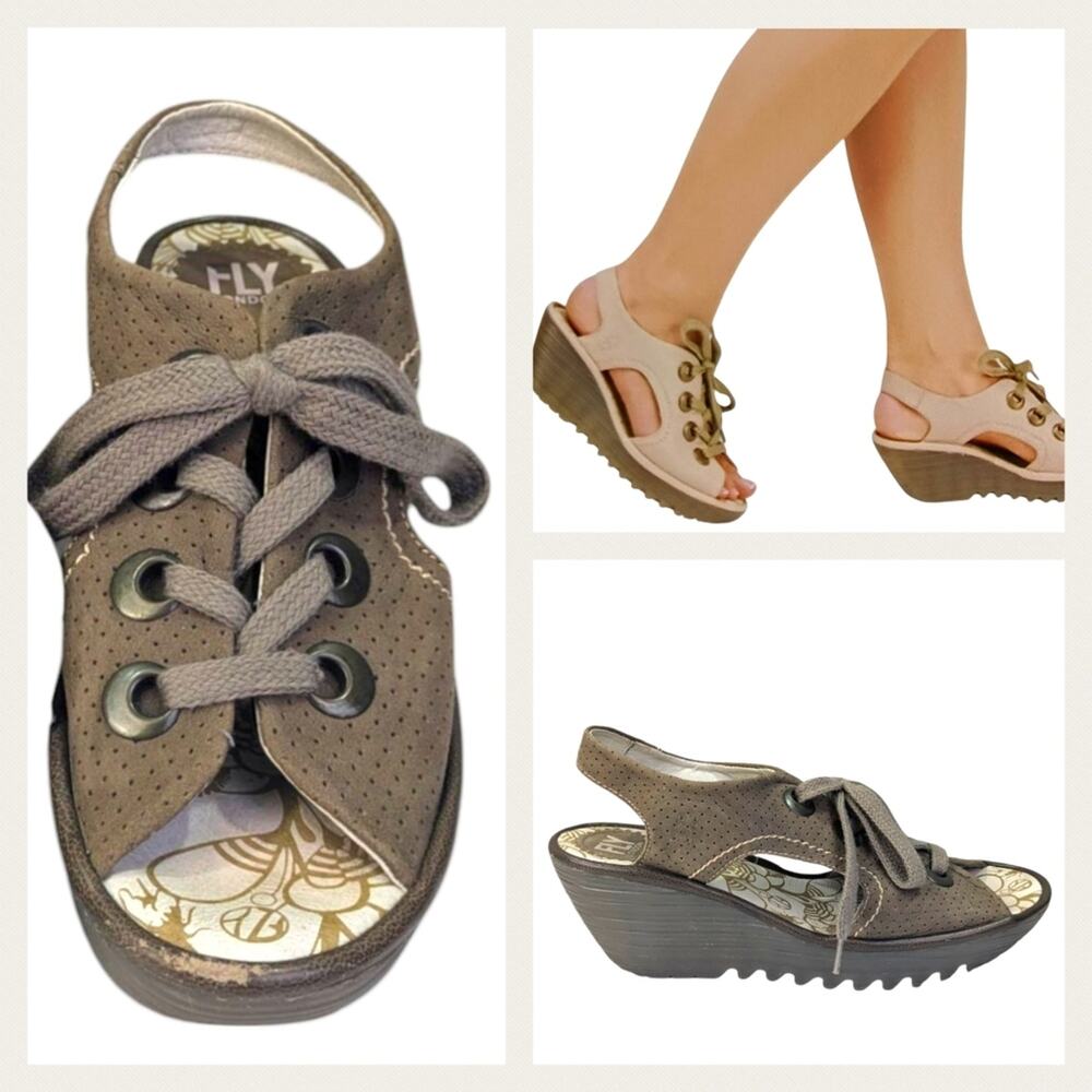 Fly London Ylva Platform Sandals Size 39 US  8/8.5  GUC   S3533